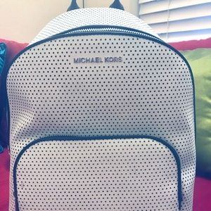 NEW Michael Kors White Lacey Leather Backpack